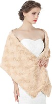 Thumbnail for your product : BEAUTELICATE Faux Fur Shawl Wedding Bridal Stole Women’s Shrug Bridesmaids Textured Wrap 1920s Accessories Cover up for Winter Evening Party