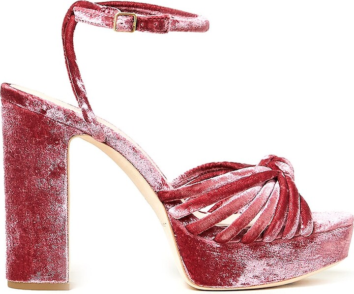 Saks Fifth Avenue Women Shoes Sandals Madelina Curve Crushed Velvet Sandals 