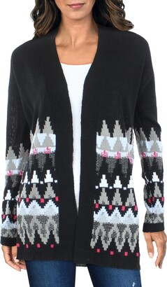 Charlotte Russe Womens Geometric Open Front Cardigan Sweater