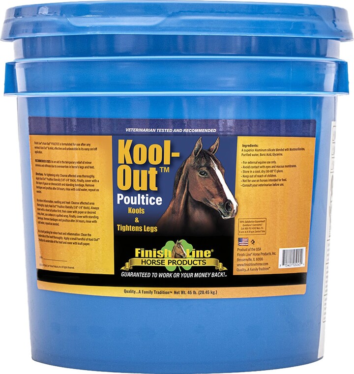 Finish Line Kool Out Sore Muscle & Joint Pain Relief Horse Poultice, 45-lb tub