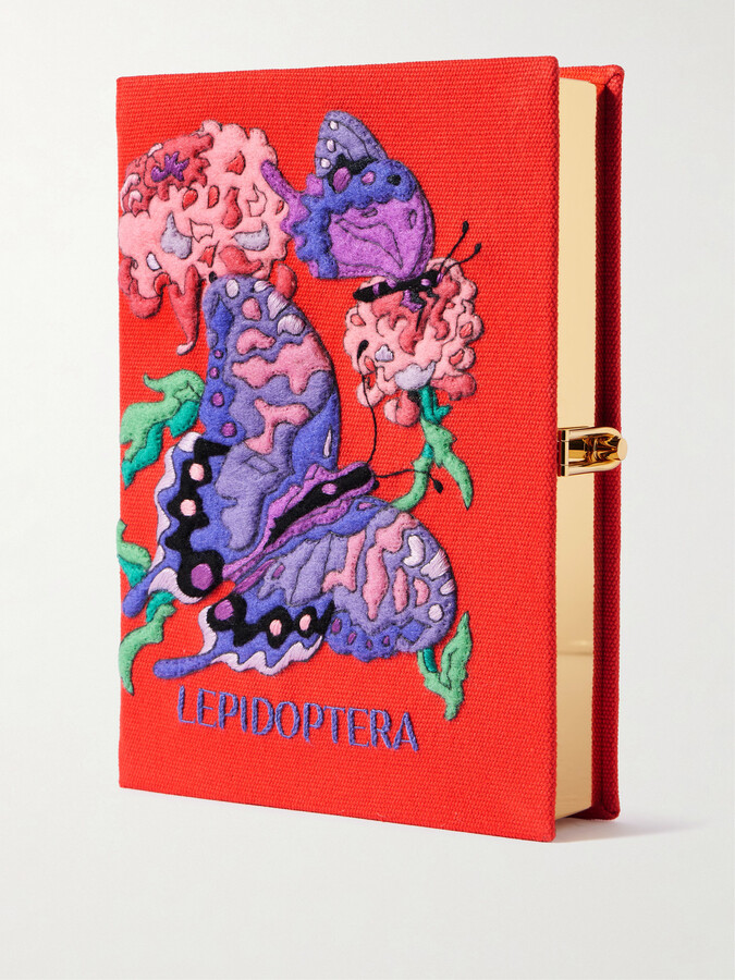 Olympia Le-Tan Lepidoptera Embroidered Appliquéd Canvas Clutch - One size