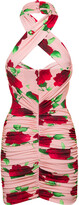 Thumbnail for your product : Magda Butrym Pink Mini-dress With Floral Print All-over In Viscose Woman