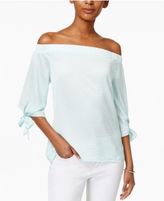 Thumbnail for your product : Bar III Off-The-Shoulder Hammered-Satin Top, Created for Macy's