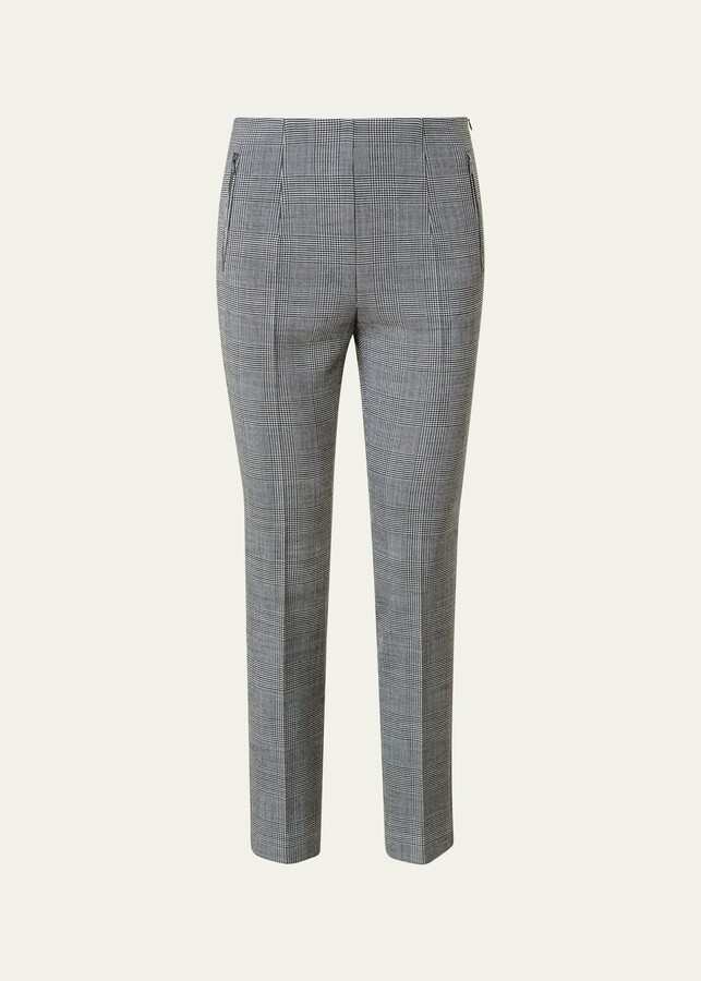 Akris Conny Prince de Galles Wool Slim-Fit Pants - ShopStyle