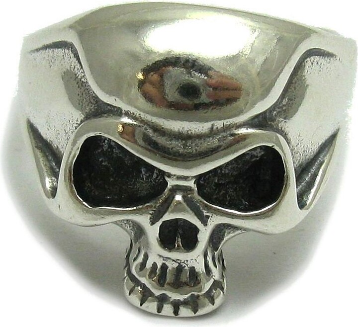 Etsy Sterling Silver Biker Ring Skull Solid Genuine Stamped 925 Nickel Free