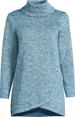 RBX Active Women's Lightweight Soft Plush Fleece Cowl Neck Pullover  Sweatshirt