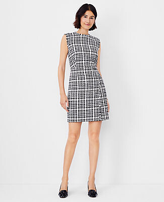 Tweed Mini Dress - Black/White Houndstooth - & Other Stories