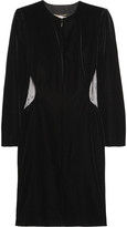 Thumbnail for your product : Saint Laurent Embellished tulle-paneled velvet mini dress