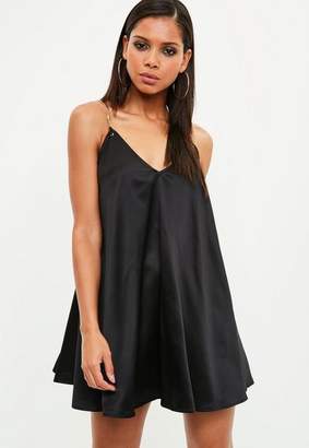 Missguided Chain Strap Satin Swing Dress