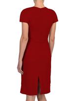 Thumbnail for your product : Eleventy Cap-Sleeve Cady Dress w/ Faux-Wrap Skirt