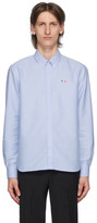 Thumbnail for your product : MAISON KITSUNÉ Blue Tricolor Fox Oxford Shirt
