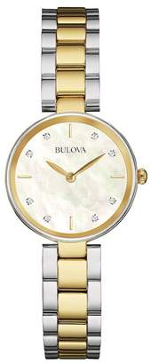 Bulova Women's Accutron Two-Tone Diamond Bracelet Watch, 27mm - 0.04 ctw