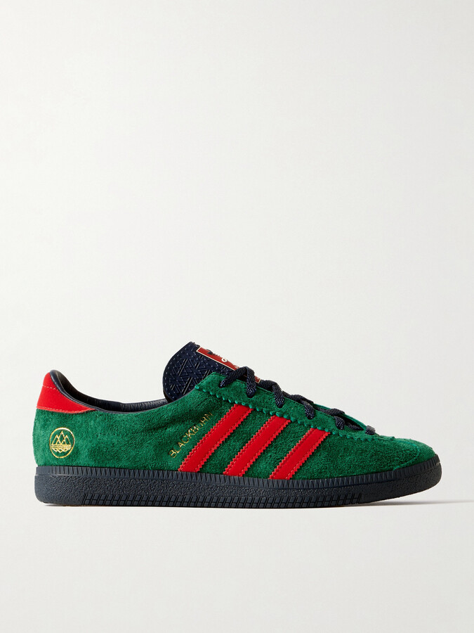 adidas Blackburn Spzl Rubber-trimmed Suede Sneakers Blue