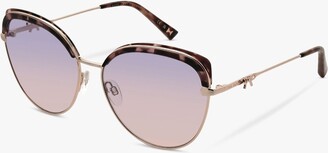 Ted Baker Women's Tamma Bow Detail Cat's Eye Sunglasses, Gloss Milky Pink Tortoise