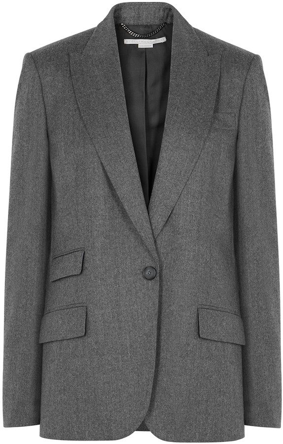 grey wool blazer womens