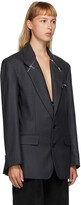 Thumbnail for your product : Situationist Black Wool Zip Detail Blazer