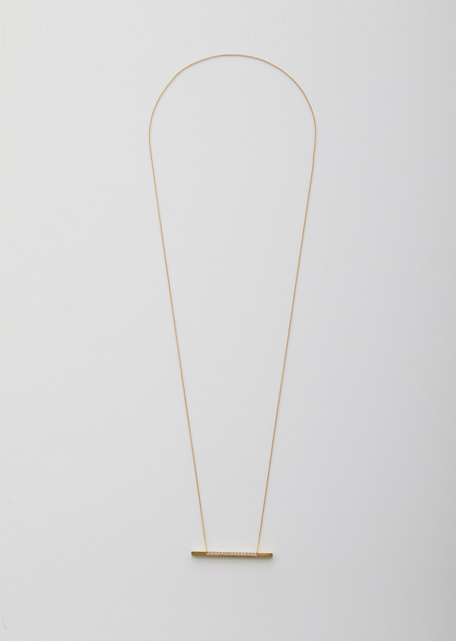 Shihara 18K Bar Necklace 05 with Diamond 750mm - ShopStyle