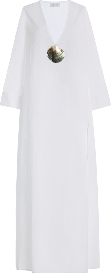 Sloan Detailed Cotton Voile Maxi Kaftan Dress