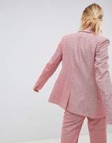 Thumbnail for your product : ASOS DESIGN Tall Tailored Double Breasted Blazer in Red Check
