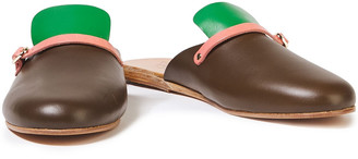 Ancient Greek Sandals Color-block Leather Slippers