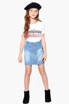 Thumbnail for your product : boohoo Girls O Ring Zip Front Raw Edge Skirt