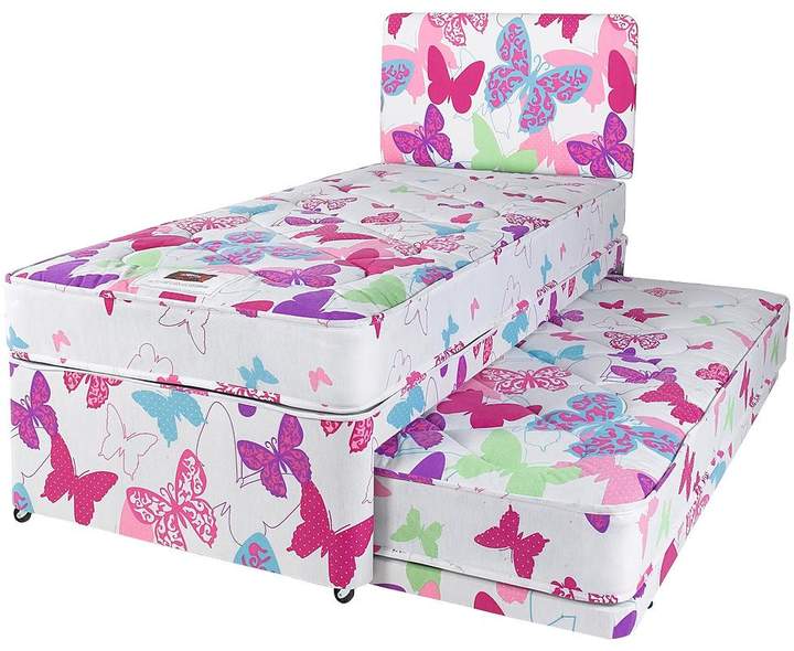 Airsprung Kids Stars & Butterflies Single Divan With Trundle Guest Bed