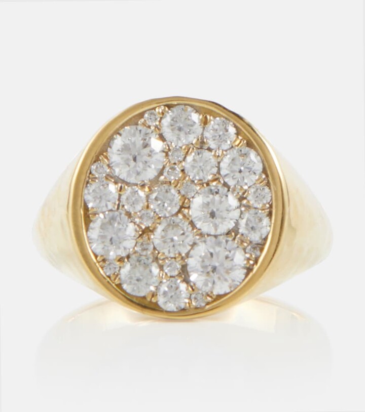 Octavia Elizabeth Octavia Signet 18kt gold ring with diamonds