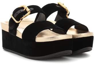 Prada Velvet platform sandals