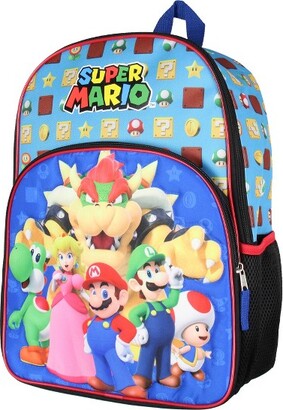 Super Mario Bowser Luigi Princess Peach 16 Kids Bag School Travel