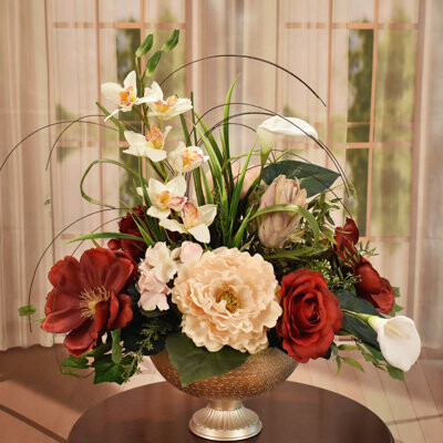 Floral Home Decor Mixed Centerpiece in Vase