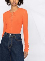 Thumbnail for your product : Ganni Lace-Up Merino Top