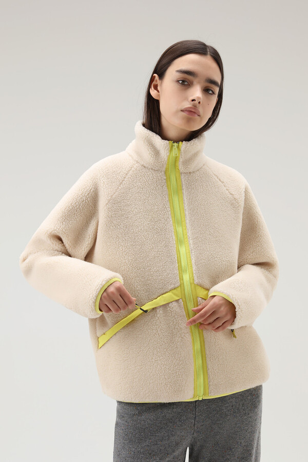 Woolrich Reversible Jacket in Sherpa Wool and Crinkle Nylon ShopStyle