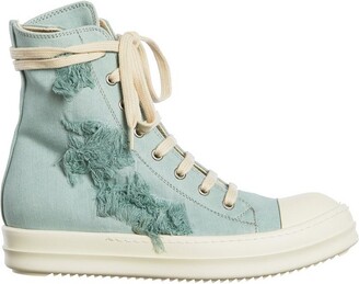 Rick Owens Distressed-Effect Detailed High-Top Sneakers