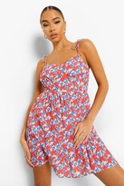 Thumbnail for your product : boohoo Floral Tie Strap Cami Swing Dress