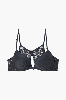 La Perla Midnight Botanica Embroidered Tulle And Cotton-blend Jersey  Soft-cup Bra - Black - ShopStyle