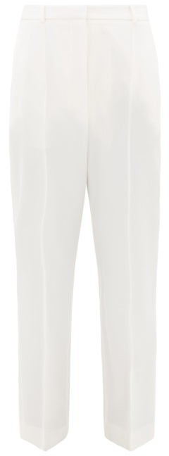 white high waisted cigarette trousers