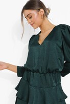 Thumbnail for your product : boohoo Frill Skirt V Neck Mini Dress