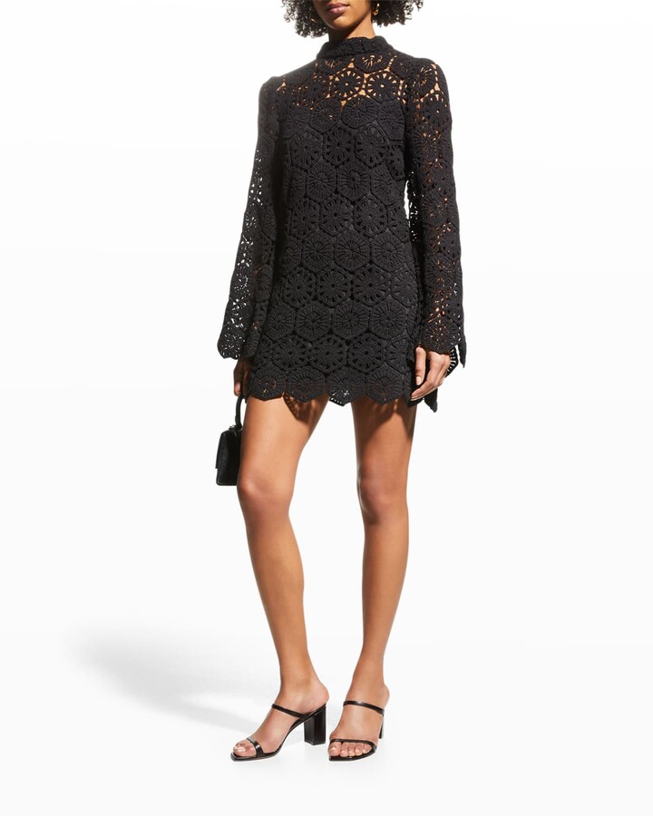 37% OFF B19059078 Damen 77 Lifestyle Kleid Mini Crochet Dress Print off weiss