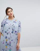 Thumbnail for your product : ASOS Curve CURVE Embellished T-Shirt Longer Length Midi Dress