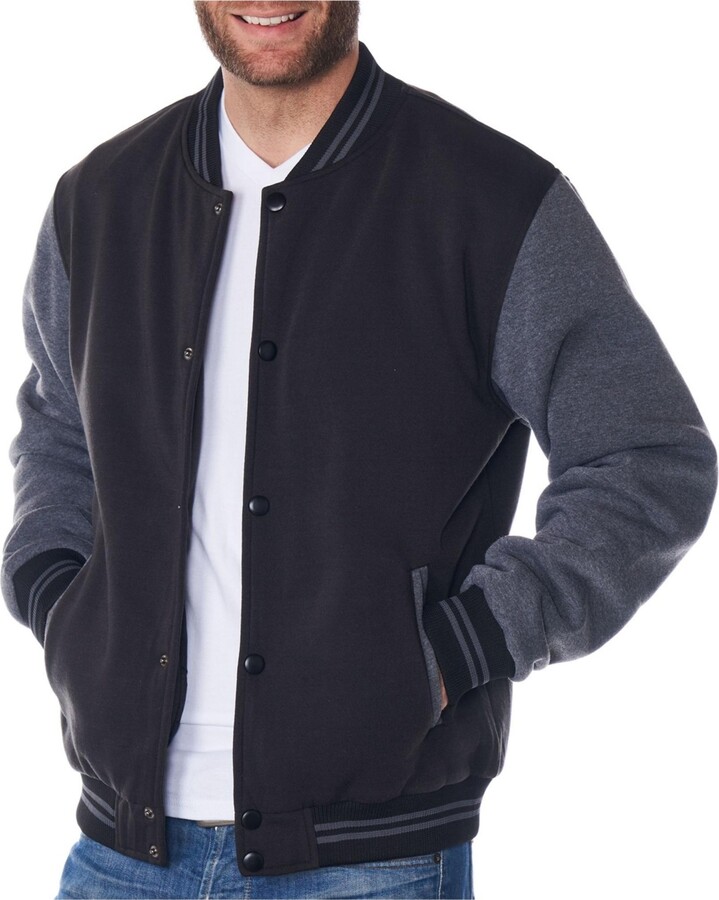 Men's Brooklyn Nets Tommy Jeans Gray James Fleece Full-Snap Varsity Jacket