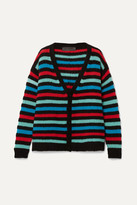 Thumbnail for your product : The Elder Statesman Striped Cashmere Cardigan - Black