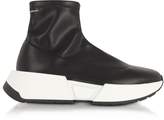 Thumbnail for your product : MM6 Maison Martin Margiela Black Stretch Leather Sock Sneakers