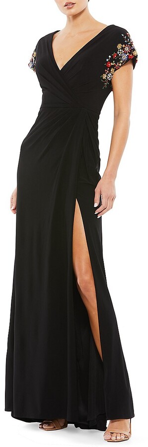Short Sleeve Black Wrap Dress | Shop ...
