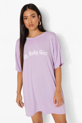 boohoo Petite Baby Girl Print T-Shirt Dress