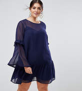 Thumbnail for your product : ASOS Curve Mini Shift Dress With Pep Hem