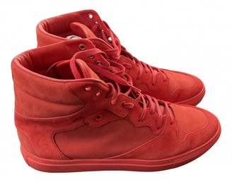 Balenciaga red Leather Trainers - ShopStyle Sneakers & Athletic Shoes