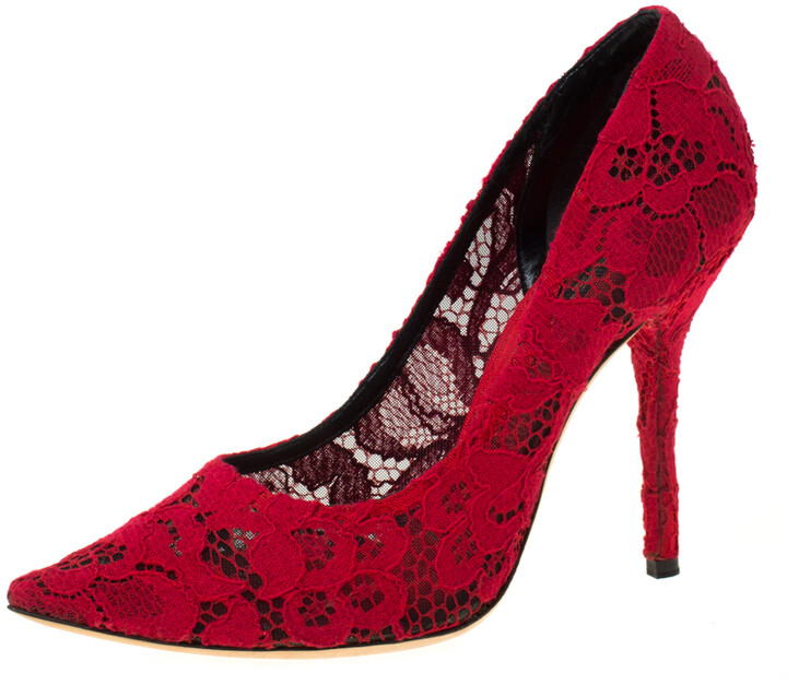 Dolce \u0026 Gabbana Red Pointed Toe Pumps 