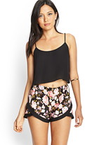 Thumbnail for your product : Forever 21 rose print tulip shorts