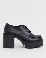 Thumbnail for your product : Truffle Collection chunky lace up heeled shoe in black