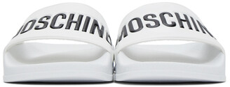 Moschino White Logo Slides